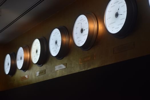 Artistic display of clocks in Istanbul, highlighting time and design.